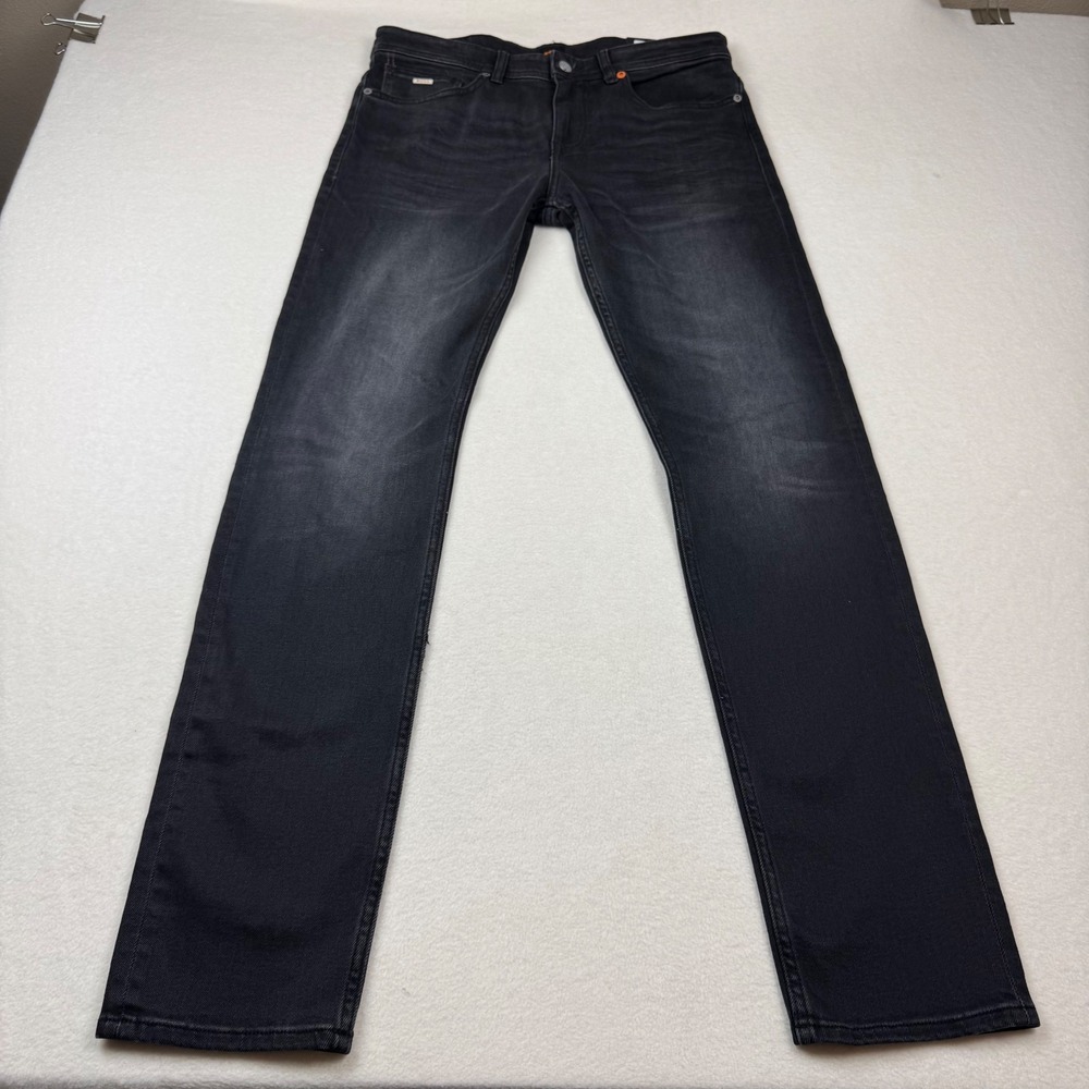 Hugo Boss Delaware Slim Fit Jeans Men's 32x34 Black Wash‎ Stretch Denim BOSS